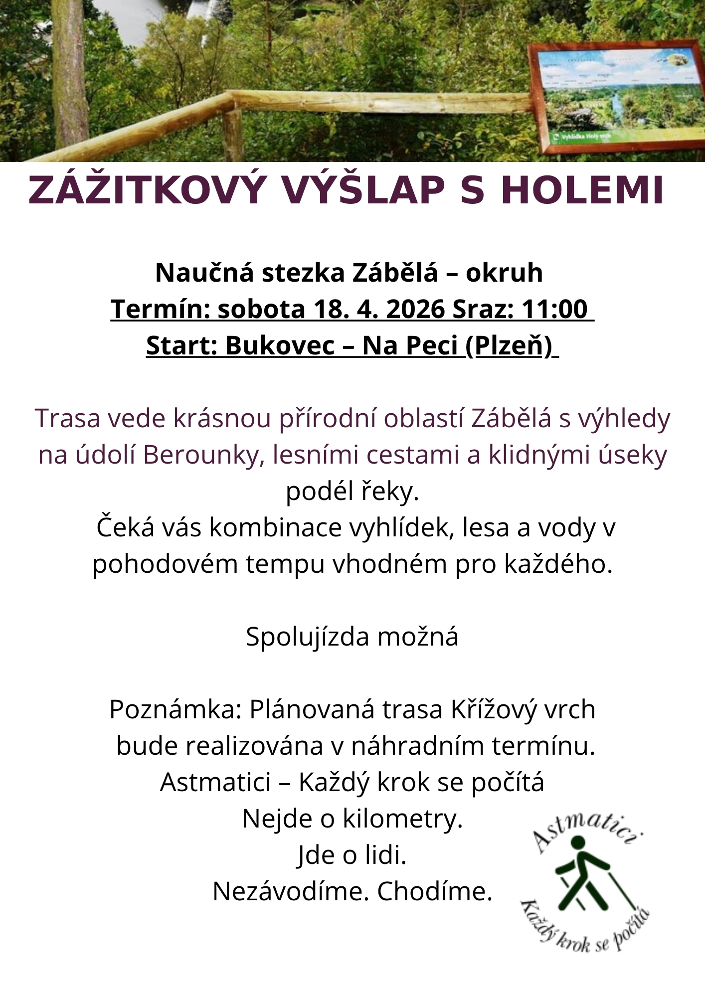ZÁŽITKOVÝ VÝŠLAP S HOLEMI Naučná stezka Zábělá